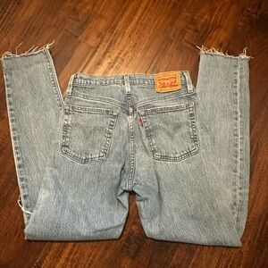 Levi 501 Skinny Denim Jeans Distressed Lightwash